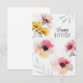 Carte d'anniversaire de fleurs | Salutation floral (Devant / Derrière)