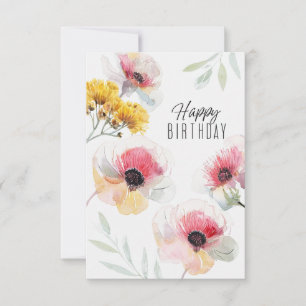 Carte d'anniversaire de fleurs Salutation floral