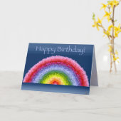 Carte d'anniversaire de floraison d'arc-en-ciel (Fleur jaune)