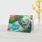 Carte d'anniversaire de fondant (Fleur jaune)