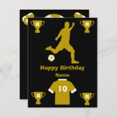 Carte d'anniversaire de football (Devant / Derrière)