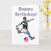 Carte d'anniversaire de football américain (Fleur jaune)