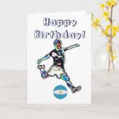 Carte d'anniversaire de football en Argentine (Fleur jaune)