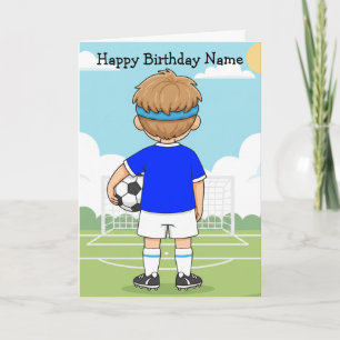 Carte d'anniversaire de football pour garçon migno