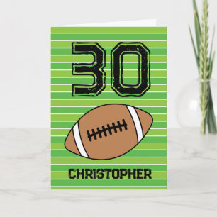 Carte d'anniversaire de football vert 30e