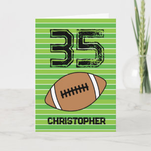 Carte d'anniversaire de football vert 35e