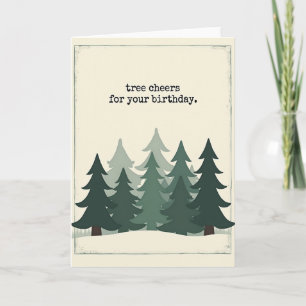 Carte d'anniversaire de forêt stylisée