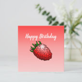 Carte d'anniversaire de framboise (Debout devant)