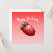 Carte d'anniversaire de framboise (Devant/Arrière en situation)