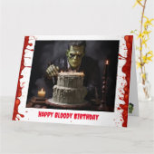 Carte d'anniversaire de Frankenstein (Fleur jaune)