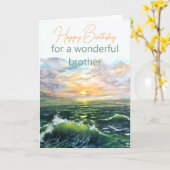 Carte d'anniversaire de frère de peinture à l'huil (Fleur jaune)