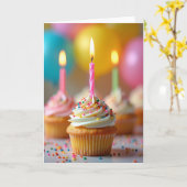 Carte d'anniversaire de friandise glacée (Fleur jaune)