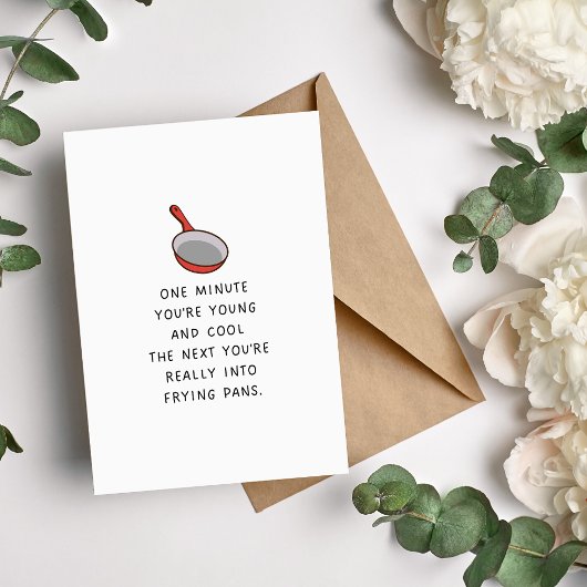 Carte d'anniversaire de frire Pan Funny