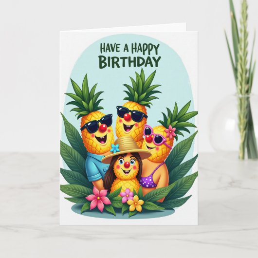 Carte d'anniversaire de fruits tropicaux (Devant)