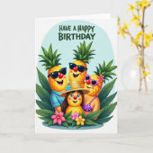 Carte d'anniversaire de fruits tropicaux (Fleur jaune)