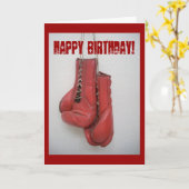 Carte d'anniversaire de gants de boxe (Fleur jaune)