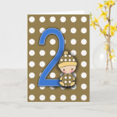 Carte d'anniversaire de garçon âgé de 2 ans (Fleur jaune)