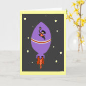 Carte d'anniversaire de garçon de Rocket (Fleur jaune)