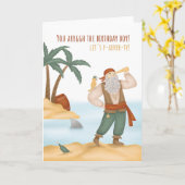 Carte d'anniversaire de garçon mignonne pirate (Fleur jaune)