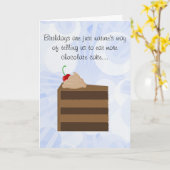 Carte d'anniversaire de gâteau de chocolat (Fleur jaune)