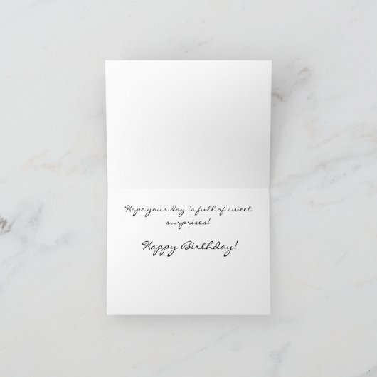 Carte d'anniversaire de gâteau et de café (Intérieur)