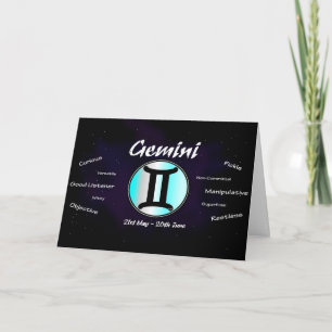 Carte d'anniversaire de Gémeaux
