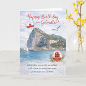 Carte d'anniversaire de Gibraltar (Fleur jaune)