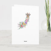 Carte d'anniversaire de girafe florale (Dos)