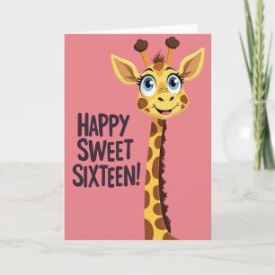 Carte d'anniversaire de girafe ludique