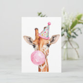 Carte d'anniversaire de girafe mignonne (Debout devant)