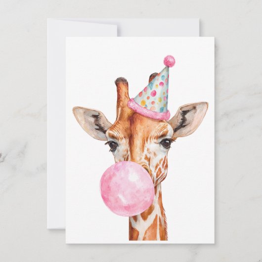 Carte d'anniversaire de girafe mignonne (Devant)