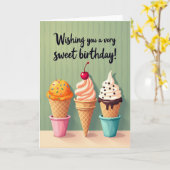 Carte d'anniversaire de glace Joyeuse (Fleur jaune)