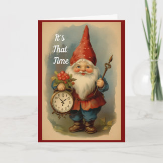Carte d'anniversaire de gnome vintage