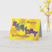 Carte d'anniversaire de goddgirl avec texte floral (Fleur jaune)