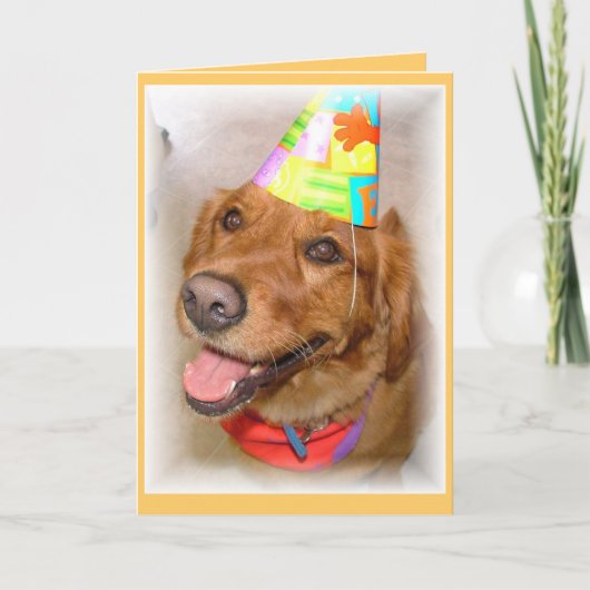 Carte d'anniversaire de golden retriever (Devant)