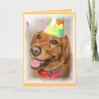 Carte d'anniversaire de golden retriever
