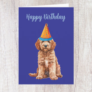 Carte d'anniversaire de Goldendoodle mignonne