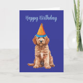 Carte d'anniversaire de Goldendoodle mignonne (Devant)