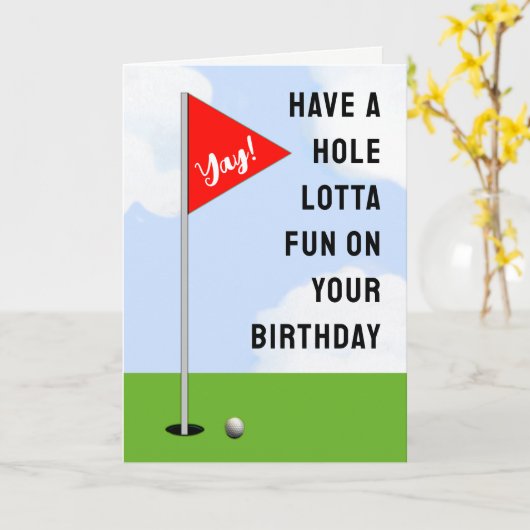 Carte d'anniversaire de golf (Fleur jaune)