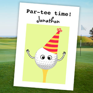 Carte d'anniversaire de golf amusant par tee time