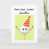 Carte d'anniversaire de golf amusant par tee time (Devant)