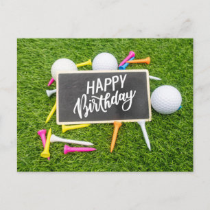 Carte d'anniversaire de golf avec balle de golf et