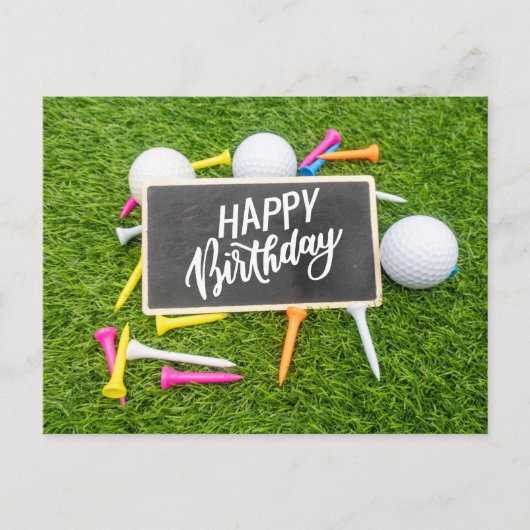 Carte d'anniversaire de golf avec balle de golf et (Devant)