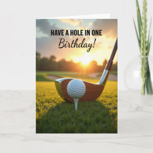 Carte d'anniversaire de golf Golden Hour