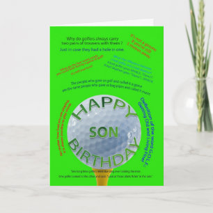Carte d'anniversaire de Golf Jokes pour fils