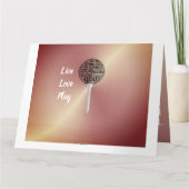 Carte d'anniversaire de golf personnalisée en or r (Dos)