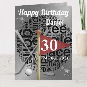 Carte d'anniversaire de golf personnalisée pour fr