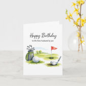 Carte d'anniversaire de golf pour mari (Fleur jaune)