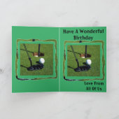 Carte d'anniversaire de golf Putter prêt à Par, (Intérieur)