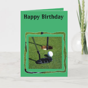 Carte d'anniversaire de golf Putter prêt à Par,